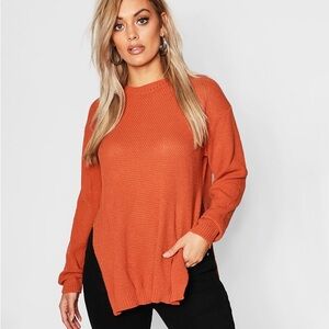 Side Split Moss Stitch Tunic Sweater US16